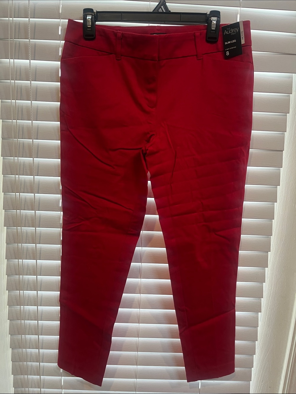 audrey Slim Leg Pants in Rich Red